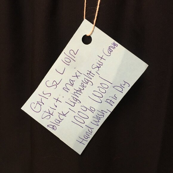 Skirt 100% Wool Girls L 10/12 Maxi Black Ruffle Tiered Preppy Mom and Pop's Kids - Picture 3 of 9